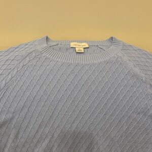 Calvin Klein Soft Blue Textured Crewneck Sweater